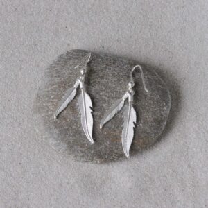 LES POULETTES JEWELS - Sterling Silver Earrings Two Feathers