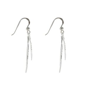 LES POULETTES JEWELS - Sterling Silver Earrings Two Feathers