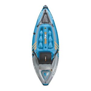 Sevylor QuickPak K1 1-Person Inflatable Kayak, Kayak Folds into Backpack with 5-Minute Setup, 21-Gauge PVC Construction; Hand Pump & Paddle Included