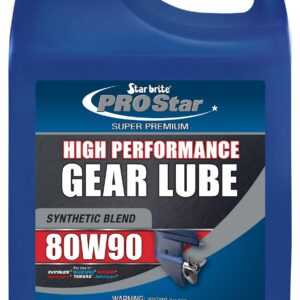 STAR BRITE PRO Star Synthetic Blend Lower 80W90 Unit Gear Lube - Marine Grade, High Viscosity Gear Oil for Outboard Motors, 128 Ounce Gallon (027200)