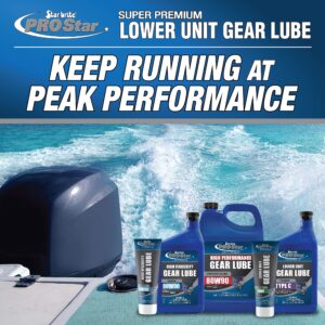 STAR BRITE PRO Star Synthetic Blend Lower 80W90 Unit Gear Lube - Marine Grade, High Viscosity Gear Oil for Outboard Motors, 128 Ounce Gallon (027200)