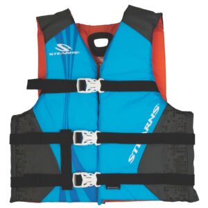 stearns nylon kids life vest, uscg approved type iii life jacket for kids 50-90lbs, ideal for boating, watersports, beach & pool activities