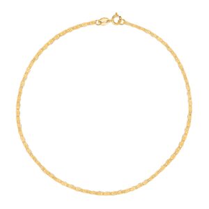 Ritastephens 10K Yellow Gold Mariner Link Dainty Anklet 10 Inches