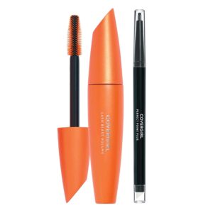 Covergirl Lash Blast Volume Waterproof Mascara, Volumizing Mascara, Very Black and Perfect Point Plus Eye Pencil, Black Onyx, Combo Pack of 2