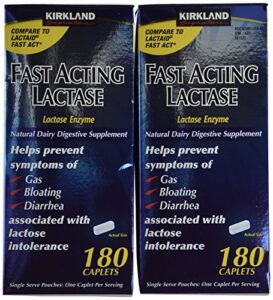 kirkland signature fast acting lactase, (2 pack), 360 ct caplets