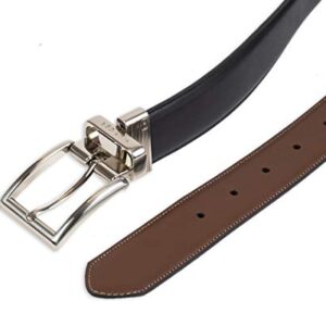 Tommy Hilfiger Men's Reversible Belt, Black/Brown Silver, 36