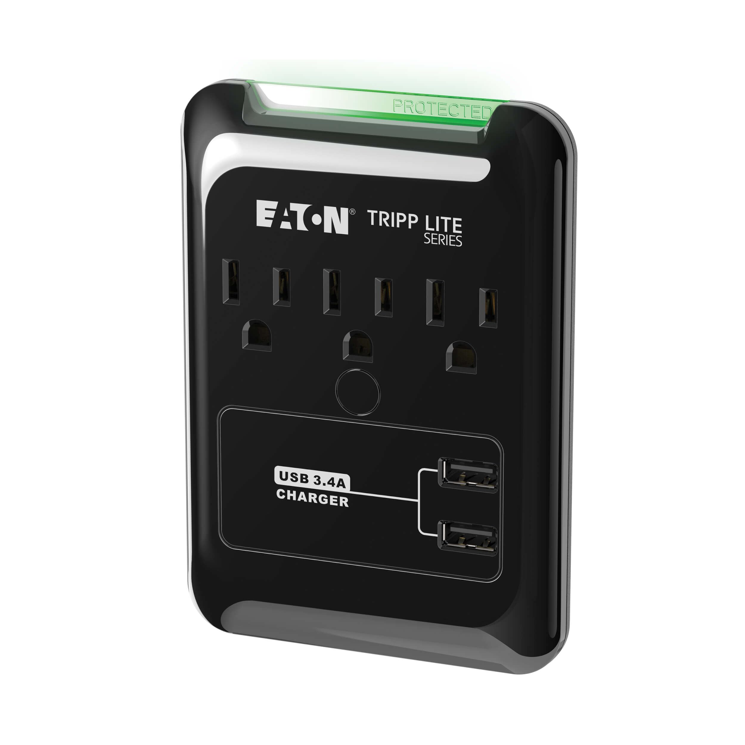 Tripp Lite 3 Outlet Portable Surge Protector Power Strip, Direct Plug in, 2 USB, & $5,000 Insurance (SK30USB) Black