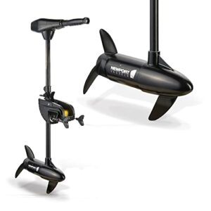 newport nv-series 55lb thrust saltwater transom mounted trolling electric trolling motor w/ led battery indicator & 30" shaft (23m1000203)