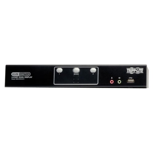 Tripp Lite 2-Port Dual Monitor DVI KVM Switch with Audio, USB 2.0 Hub & Cables (B004-2DUA2-K)