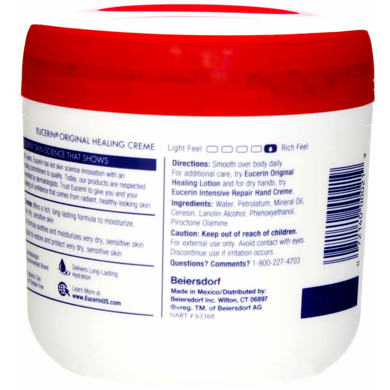 Eucerin Original Healing Rich Creme 16 oz (Pack of 3)