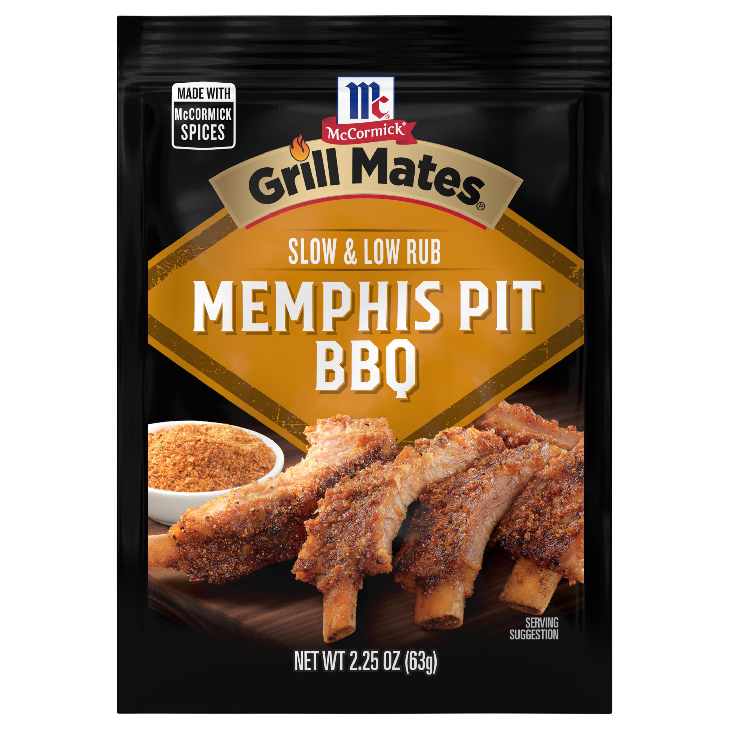 McCormick Grill Mates Slow & Low Memphis Pit BBQ Rub, 2.25 oz