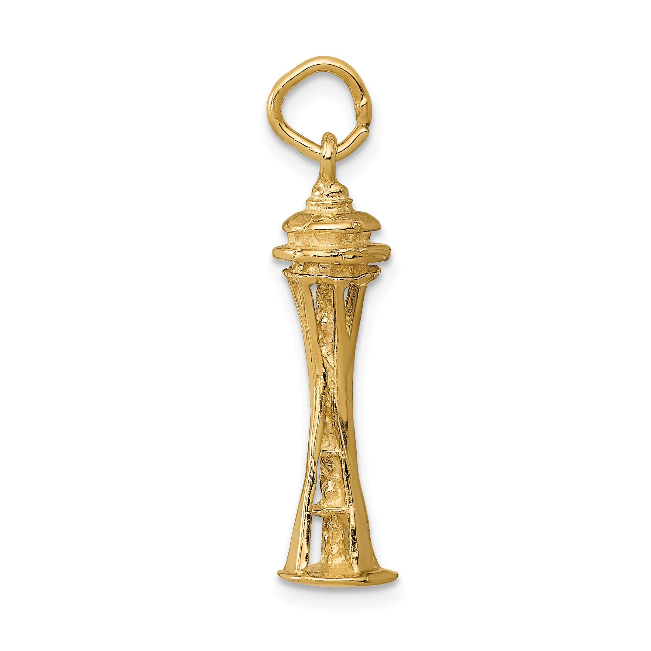 The Black Bow 14k Yellow Gold 3D Seattle Space Needle Charm