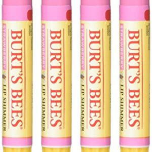 Burt's Bees Lip Shimmer Strawberry, 0.09 Ounce (Pack of 4)