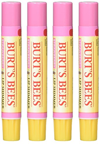 Burt's Bees Lip Shimmer Strawberry, 0.09 Ounce (Pack of 4)