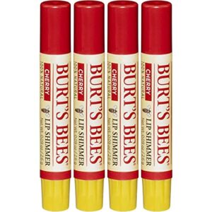 Burt's Bees Lip Shimmer, Cherry 0.09 Ounce (Pack of 4)