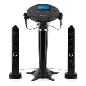 Singing Machine iSM1030BT Bluetooth Karaoke Pedestal, Karaoke Machine with Speakers, Black