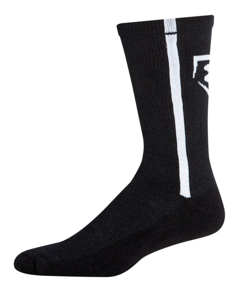 Under Armour Men's --Baseball Crew Socks (1 Pair), Black/White, Large