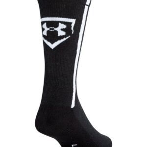 Under Armour Men's --Baseball Crew Socks (1 Pair), Black/White, Large