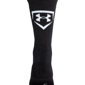 Under Armour Men's --Baseball Crew Socks (1 Pair), Black/White, Large