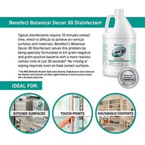 Benefect Botanical Decon 30 Disinfectant Cleaner - All Natural Formula for Effective Cleaning Power - Ideal for Restoration Jobs & Water Damage - 20476 - 1 Gallon