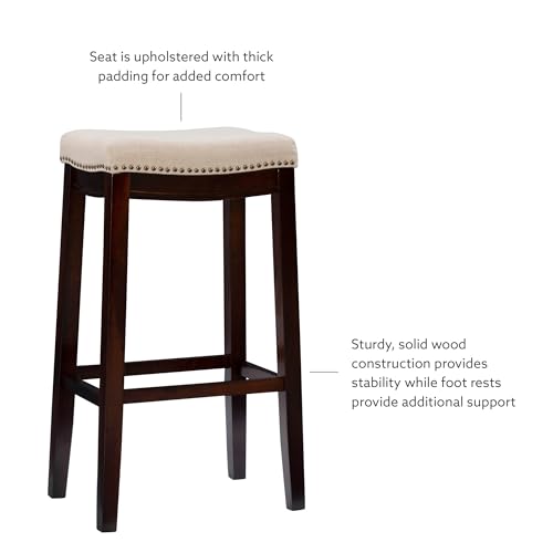 Linon Harper Stool Fabric Top