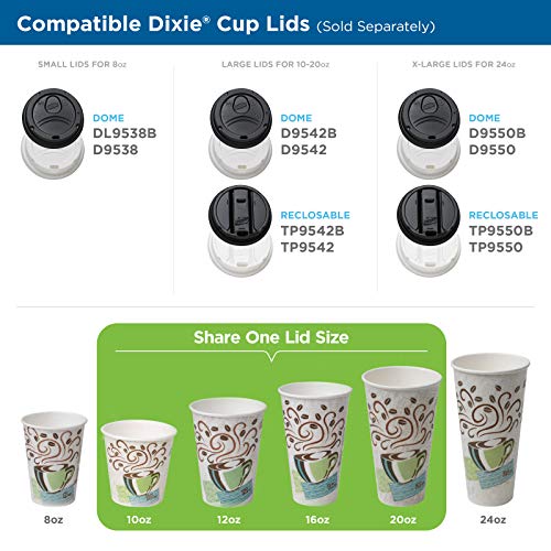 Dixie PerfecTouch 10 Oz. Insulated Paper Hot Coffee Cup by GP PRO (Georgia-Pacific), Coffee Haze, 92959, 1,000 Count (50 Cups Per Sleeve, 20 Sleeves Per Case), Coffee Haze