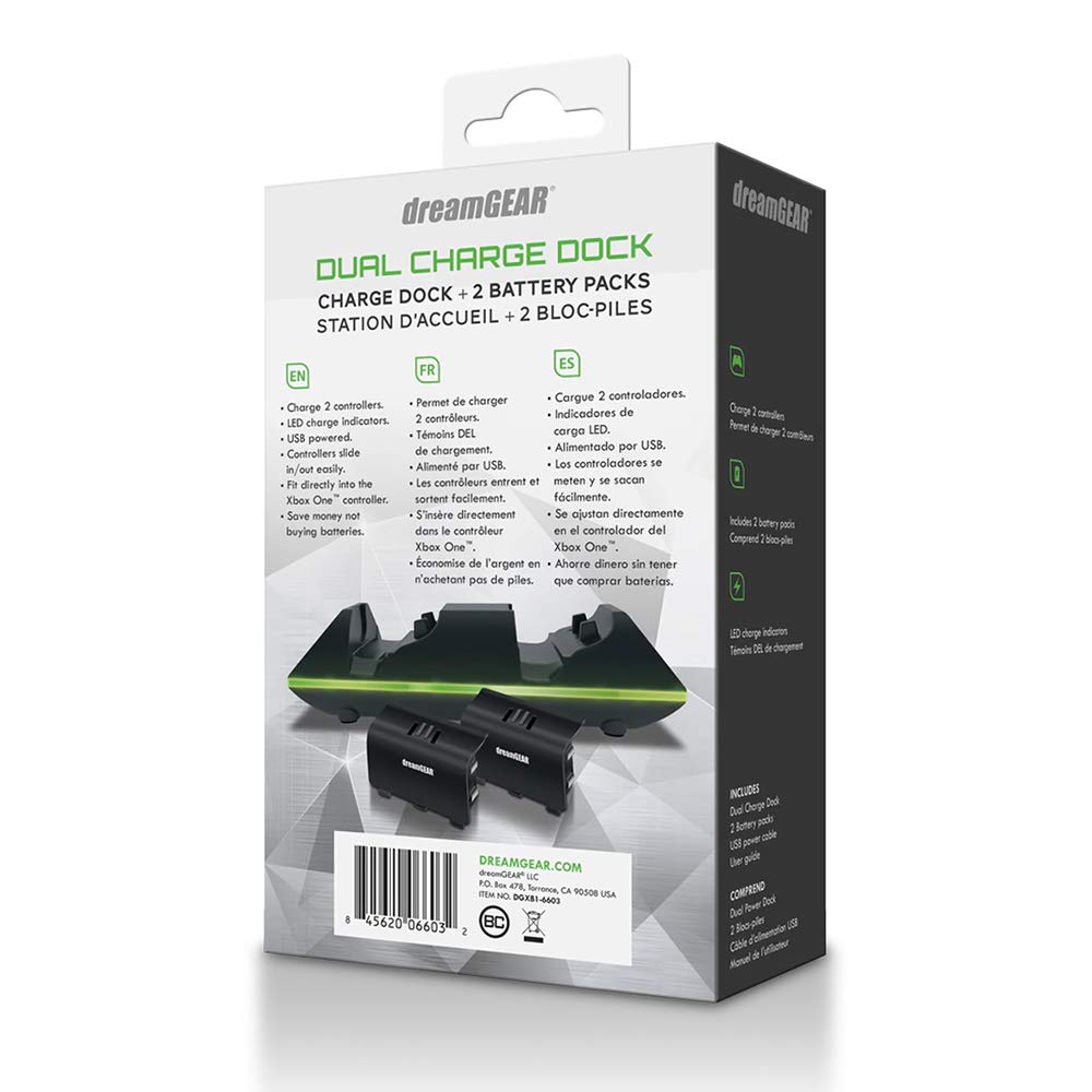 DreamGEAR DGXB1-6603 Dual Charge Dock Black for Xbox One