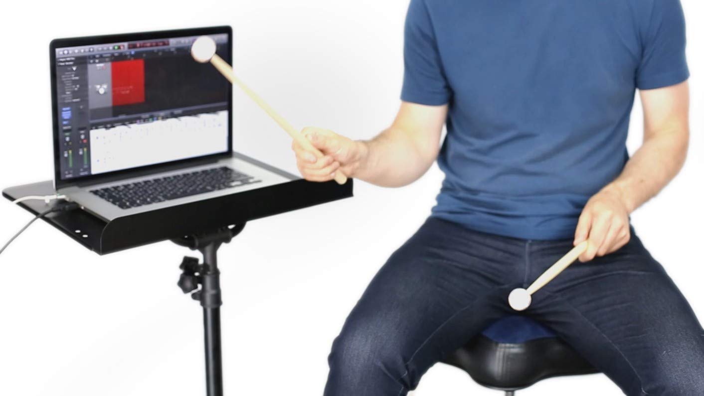 Aerodrums Portable Electronic Drum Set - Air Drum Sticks & Pedals - Practice Drum Accessory more Quiet than Pads - Full Midi Electric Drum Kit that fits a Small Tabletop or Bag - Drummer Gift