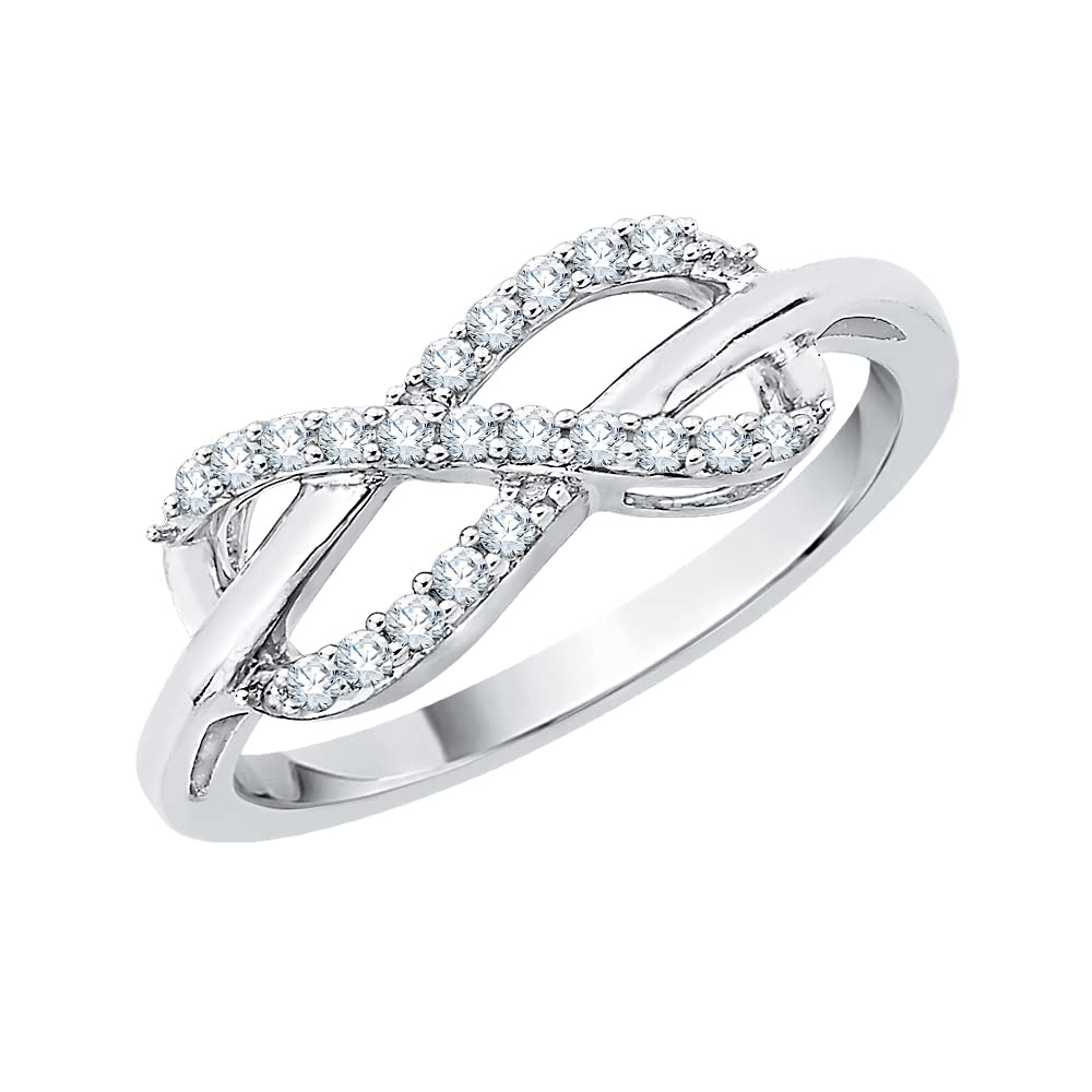 KATARINA Infinity Diamond Ring in Sterling Silver (1/5 cttw, J-K, I1-I2) (Size-5)