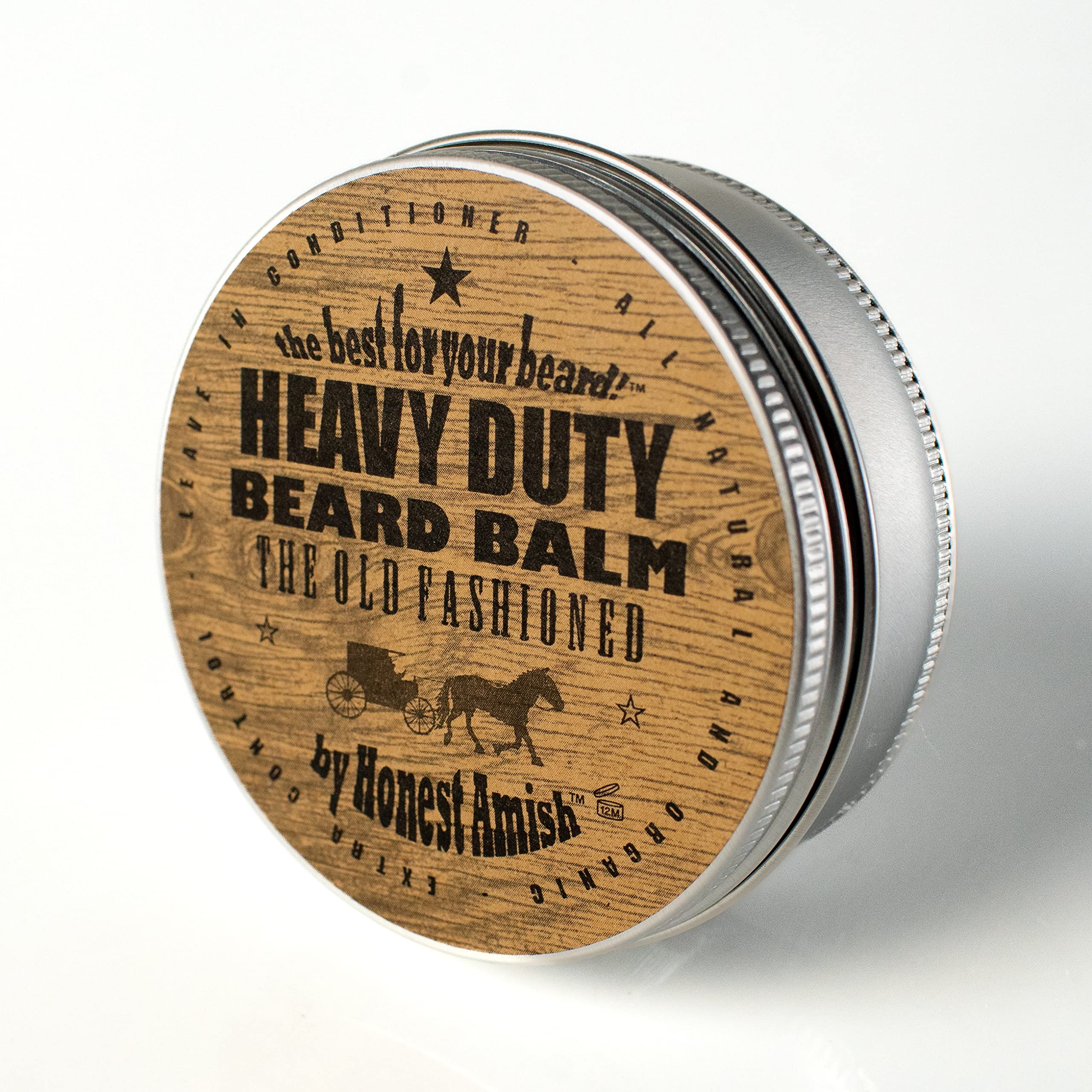 Honest Amish Heavy Duty Beard Balm -New Large 4 Ounce Twist Tin