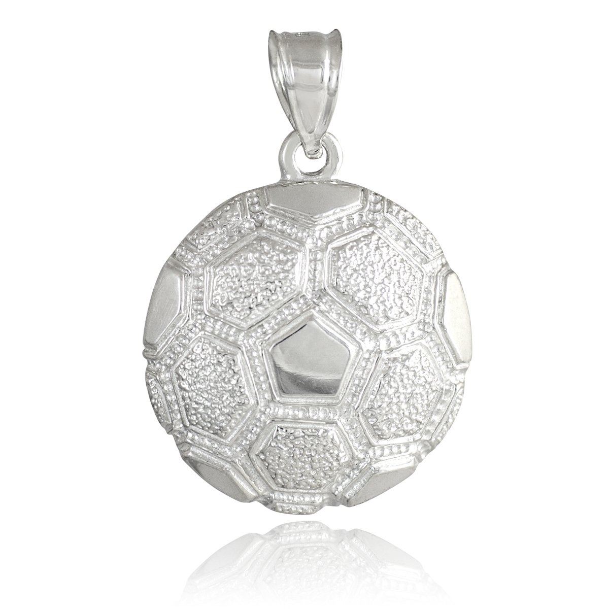 925 Sterling Silver Sports Charm Textured Soccer Ball Pendant