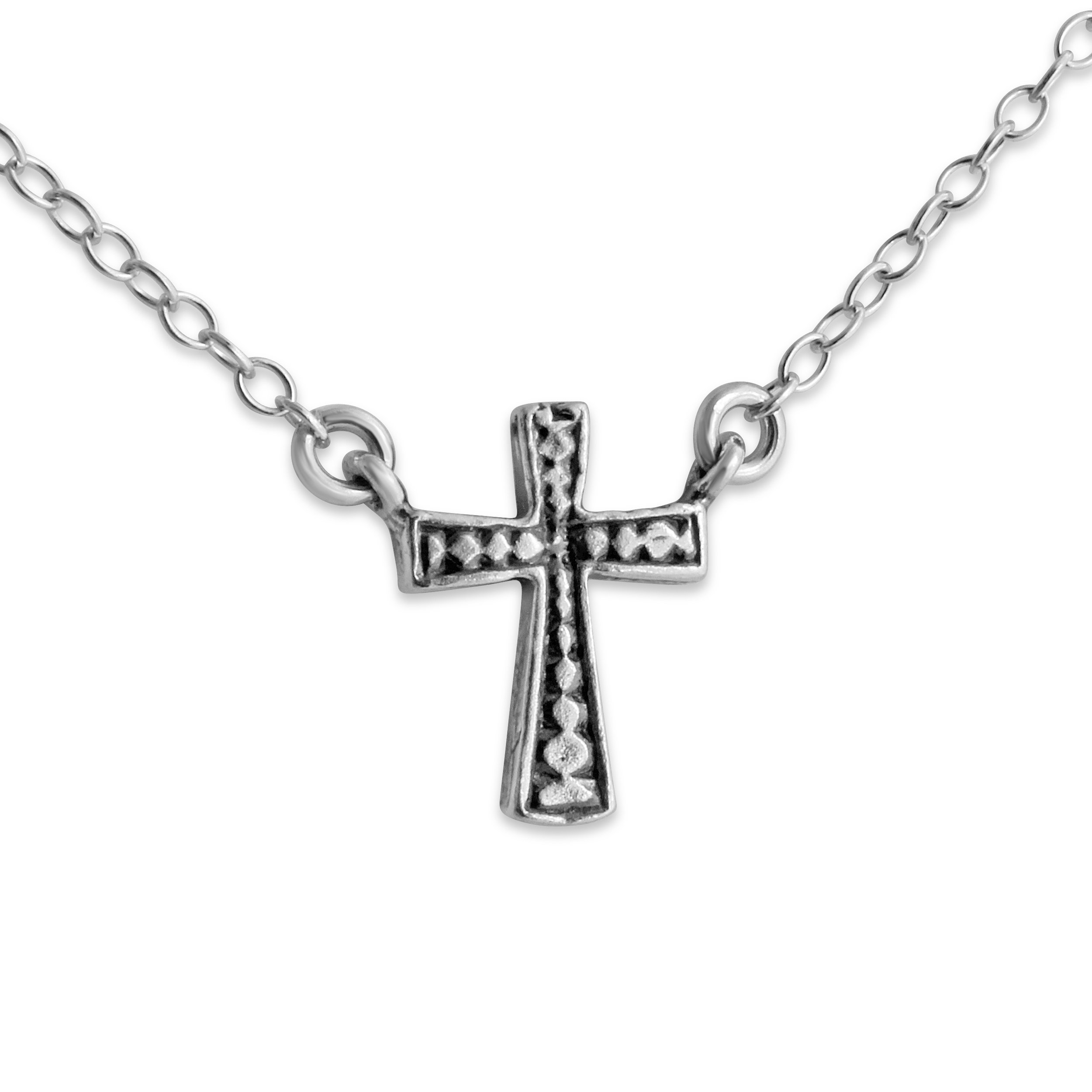 Belcho USA 925 Sterling Silver Holy Cross Jumper Chain Necklace (16 Inches)