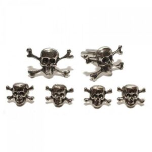 skull and cross bones tuxedo studs and cufflinks