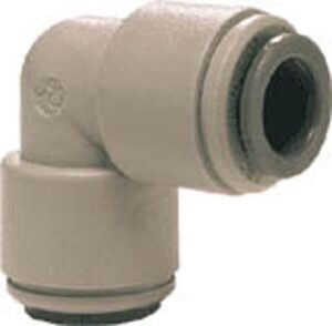 john guest 1/2" jg x 3/8" jg reducing union elbow quick connect (acetal gray) ro di reverse osmosis drinking water