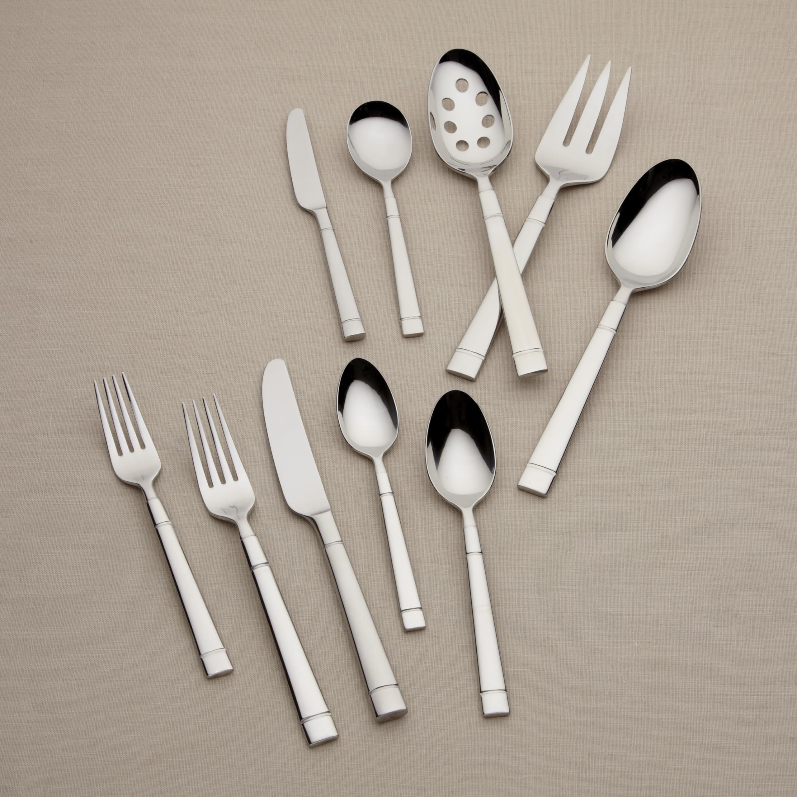 Kate Spade New York Fair Harbor Flatware Set, 18/10 Stainless Steel, 45-Piece