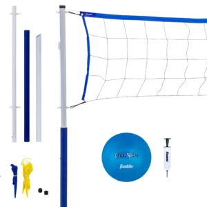 Franklin Sports Volleyball Set - Beach and Backyard Volleyball Net Set - Portable Volleyball Net and Ball Set with Poles and Ground Stakes - Recreational 20" x 18", White