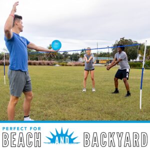 Franklin Sports Volleyball Set - Beach and Backyard Volleyball Net Set - Portable Volleyball Net and Ball Set with Poles and Ground Stakes - Recreational 20" x 18", White