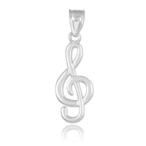 Music Jewelry 925 Sterling Silver Treble Clef Pendant