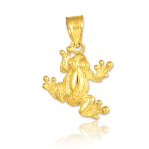 animal kingdom 10k gold frog charm pendant