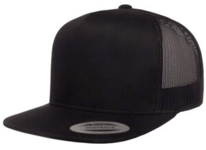 flexfit adjustable snapback classic trucker hat 6006 (black)