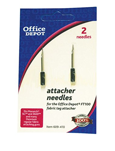 Office Depot® - Tag Fastener - Replacement Needles - 4-3/8" h x 2-3/4" w x 1/4" d - Silver - PK of 2