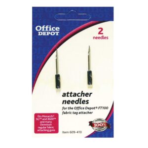 Office Depot® - Tag Fastener - Replacement Needles - 4-3/8" h x 2-3/4" w x 1/4" d - Silver - PK of 2