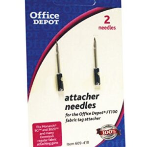 Office Depot® - Tag Fastener - Replacement Needles - 4-3/8" h x 2-3/4" w x 1/4" d - Silver - PK of 2