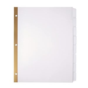 Office Depot Plain Dividers With Tabs And Labels, White, 8-Tab, Pack Of 25 Sets, 11354