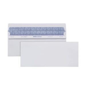 Office Depot Lift Press(TM) Premium Envelopes, 10 (4 1/8in. x 9 1/2in.), 100% Recycled, White, Pack Of 100, 76100