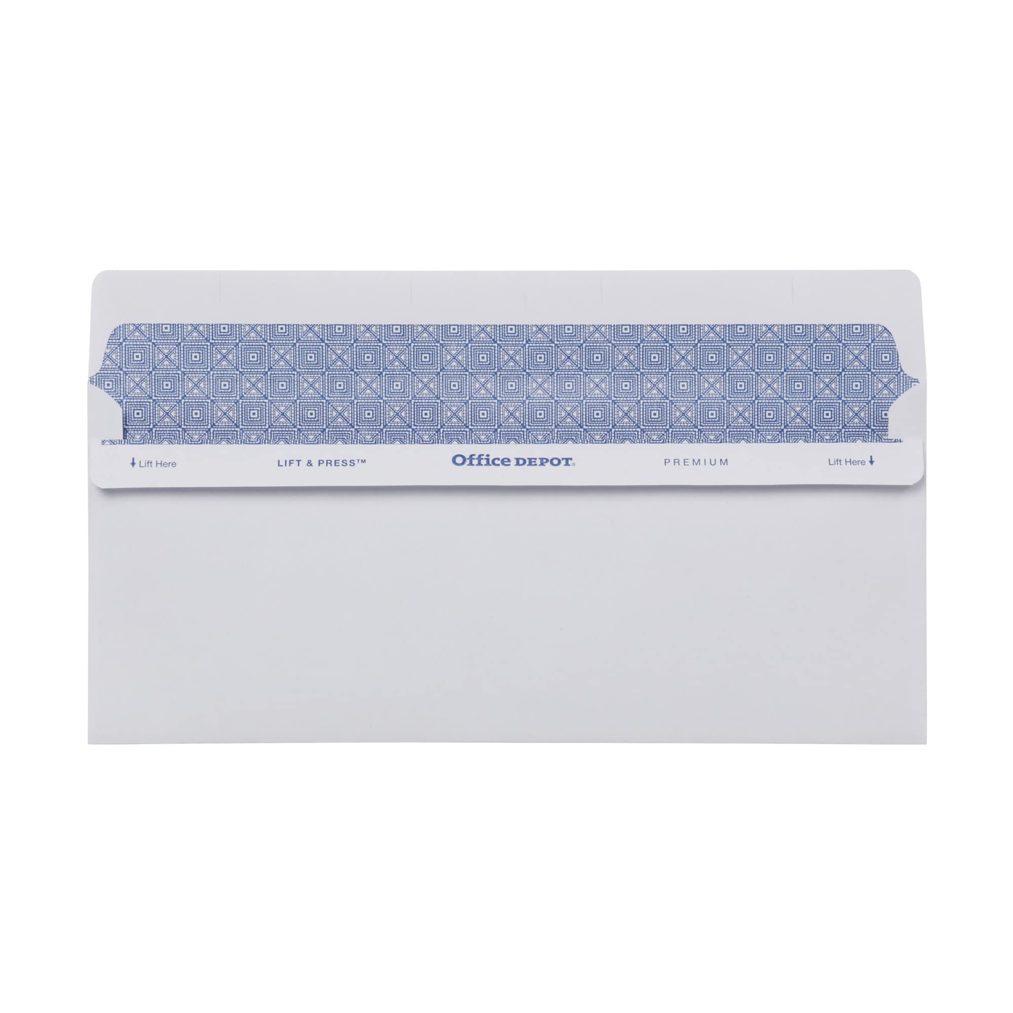 Office Depot Lift Press(TM) Premium Envelopes, 10 (4 1/8in. x 9 1/2in.), 100% Recycled, White, Pack Of 100, 76100