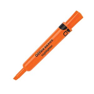 Office Depot Chisel-Tip Highlighter, 100% Recycled Plastic, Fluorescent Orange, Pack Of 12, OD88674