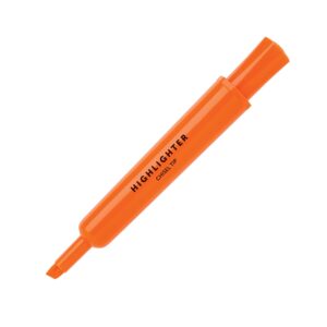 Office Depot Chisel-Tip Highlighter, 100% Recycled Plastic, Fluorescent Orange, Pack Of 12, OD88674