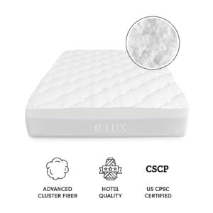 ExceptionalSheets Pillow Top Mattress Pad - Found in Marriott Hotels with Fitted Skirt and 18" Deep Pockets - Supportive Pillowtop Mattress Pad Cover with Cluster Fiber - Twin Size