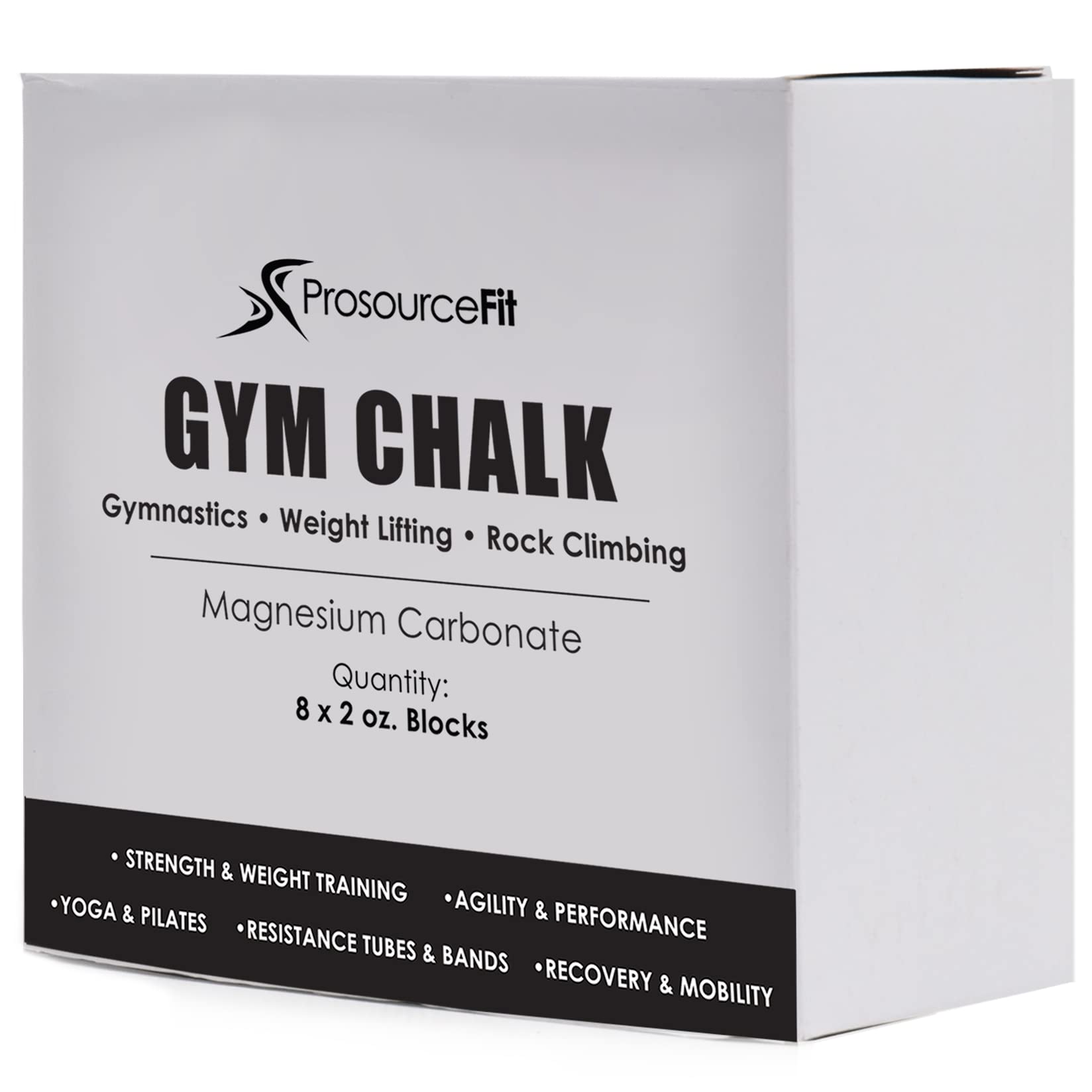 ProsourceFit Professional Grade Gym Chalk for Weightlifting, Gymnastics and Rock Climbing; Magnesium Carbonate; 1lb (8 Blocks)